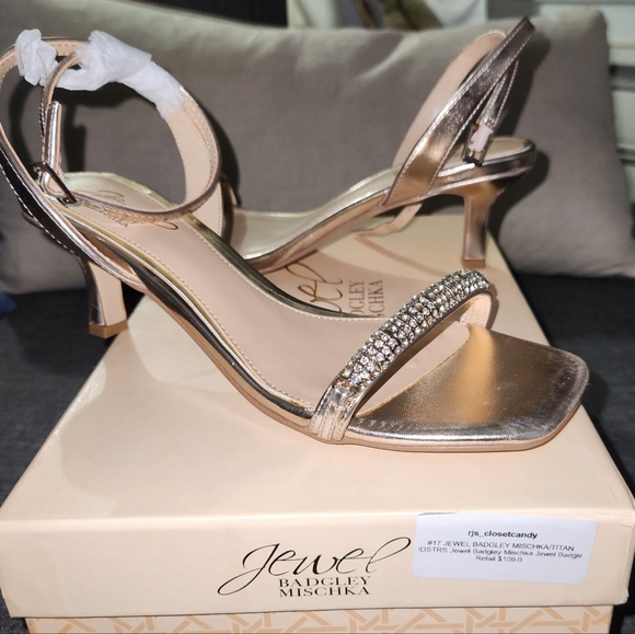 Jewel Badgley Mischka Shoes - NIB Jewel Badgley Mischka Titan Embellished Kitten Heels - Size 7.5